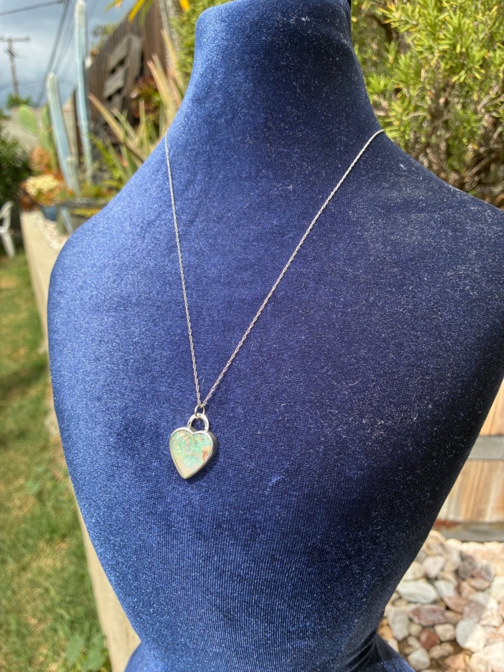Sterling Silver Pipe Opal Necklace